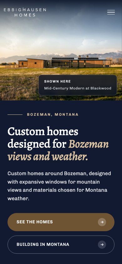 The new homepage on a phone